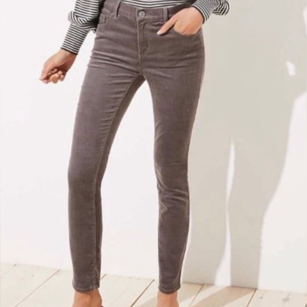 LOFT Charcoal Corduroy Pants